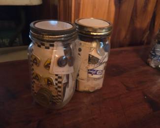 #51	Pair of Glass Jars full of Buttons - Carded	 $20.00 