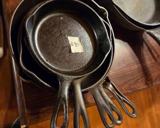  #90	Set of 5 Cast Iron Skillets From 10" down to 6.5"	 $75.00 