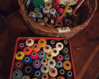 #13	2 Containers of Acrylic Thread and some mixed wool	 $30.00 