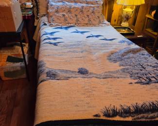 #1	Twin Bed Wood Frame Headboard & Footboard w/Mattress & Box springs 	 $100.00 