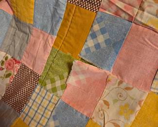 #69	Home made Quilt 90x68 (needs repair and Heavy with Flannel in Center and Sheet Back	 $35.00 
