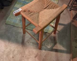 #107	Wood/Rushing Stool Seat - 16x11x18	 $20.00 
