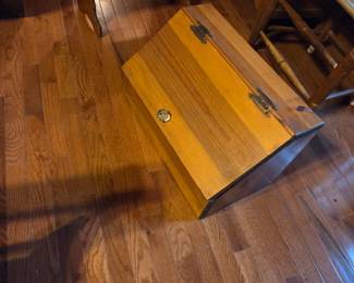 #42	Wood Storage Box - w/Glass Knob - 21.5x13x13	 $25.00 