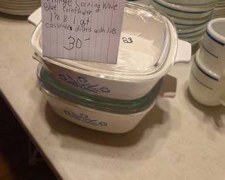 #83	Vintage Blue Cornflower Corning Ware - 4 pieces	 $30.00 