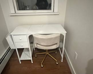 White Desk and Chair for Students or Young Adults