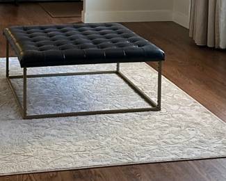 Black Leather coffee table or bench - great for parties