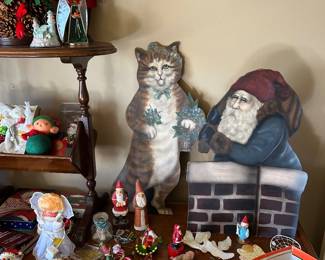 Hand-painted, vintage, Christmas decorations