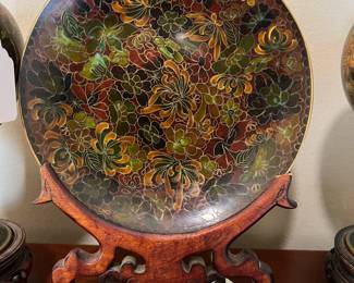 Cloisonné Plate with Stand