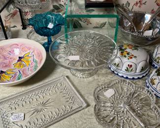 Waterford Crystal Cakestand, Rectangle Platter and Divided Dish