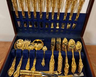 Gold Plated Community Flatware 115 pieces!