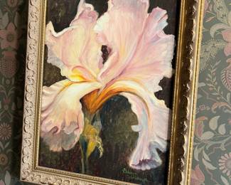 Oil painting iris by Bobbye Scarborough 