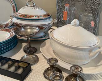 Sterling Silver Compote and Sterling Candlesticks