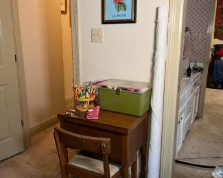 Necchi-Alco Sewing Machine w/ Cabinet and Chair