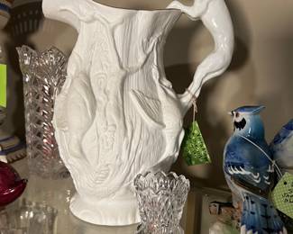 Vista Alegre Biscuit Hunting Jug Pitcher