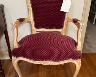 Antique Hand Carved Italian Louis XVI Upholstered Chair