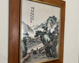 Chinese porcelain plaque “ the crossing” 