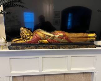 Large Hand Carved, gold Decorated