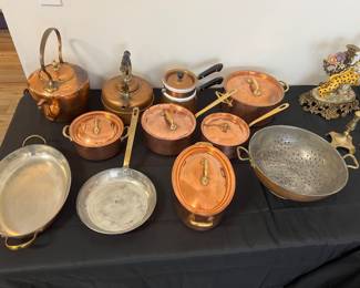Lot of Vintage Copper Cookware