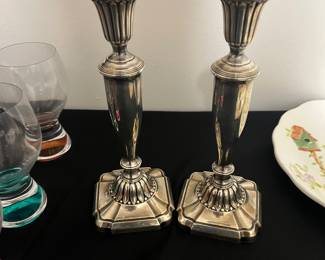 Pair Large Sterling Candlesticks