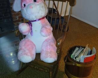 pink bunny $15, rocker $40, furkin magazine holdeR $20
