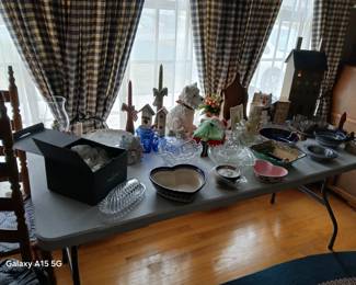 Waterford pieces, one new, various pottery pieces, as marked or make offers