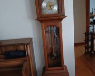 grandmother's clock, very nice walnut case, $200