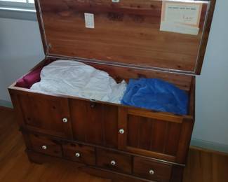 Lane cedar chest, porcelain knobs, $70