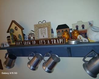 blue knick knack shaker style shelf $35, tschokes etc.