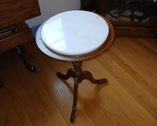 tripod base stand marble top $30