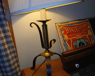2 Iron and brass base table lamps $35 ea