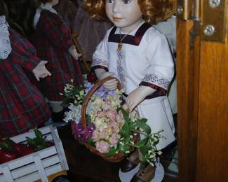 flower basket red head doll $35