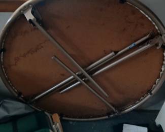 folding steel round table $25
