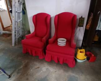 sweet queen anne style boudoir chairs have been moved to garage from living room because i needed space $40 each