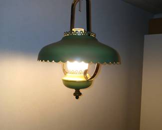 metal lantern style hanging lamp $25