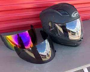 GMax 69S DOT Certified Black Full-Face Motorcycle Helmet with Dual Replacement Visors