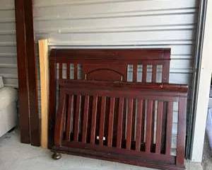 Vintage Wooden Bed Frame with Headboard and Footboard