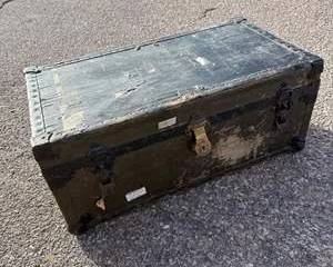 Vintage Military-Style Storage Trunk