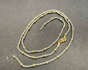Elegant 14k Two-Tone Gold Chain Necklace, 6 Grams, 18.5" Length