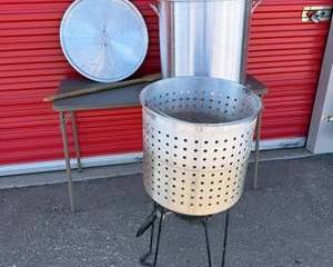 Outdoor Aluminum Boiling Set with Propane Burner and Large Perforated Basket