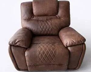 Luxurious Brown Leather Recliner Chair with Quilted Detailing