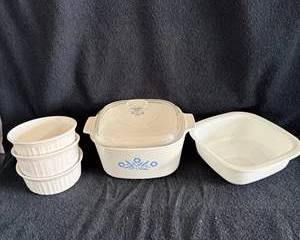 Vintage Corning Ware Blue Cornflower Baking and Serving Set