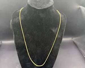 Elegant 14K Yellow Gold-Filled Herringbone Chain Necklace