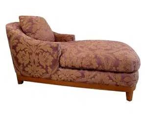 Elegant Damask Upholstered Chaise Lounge by A. Rudin