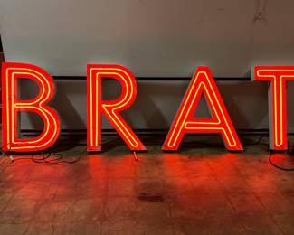 Neon sign with metal channel letters