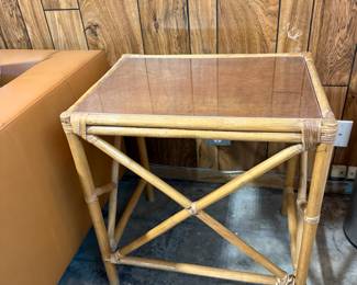 Vintage bamboo side table