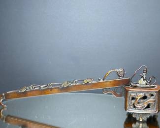 Chinese bronze handled incense burner 