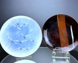 Vintage Mid Century Bovano Enamel Art Plates