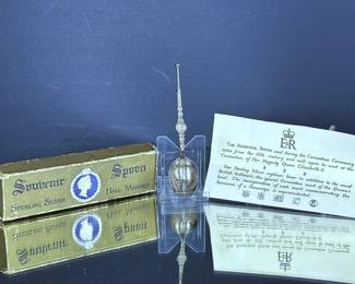Sterling silver Souvenir Spoon for Queen Elizabeth II Corination 