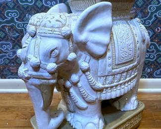 Large Porcelain Elephand Garden Stool