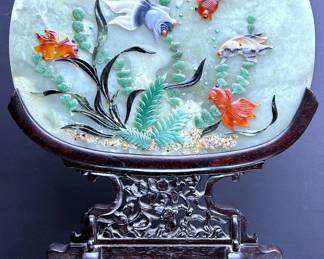 Chinese Jade Table Screen